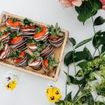 Chocolate dipped strawberries with flowers