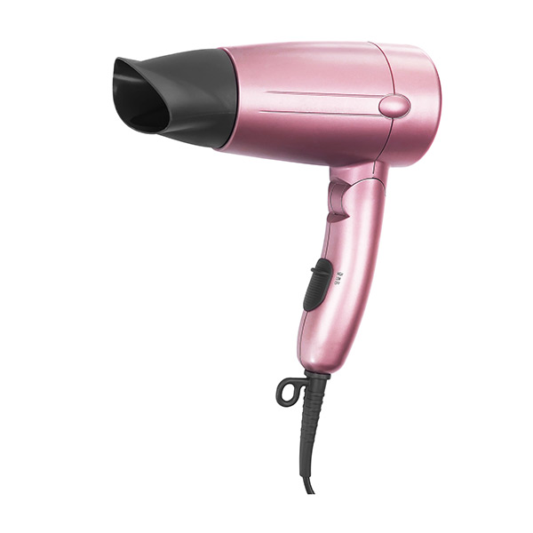 pink hairdryer on white