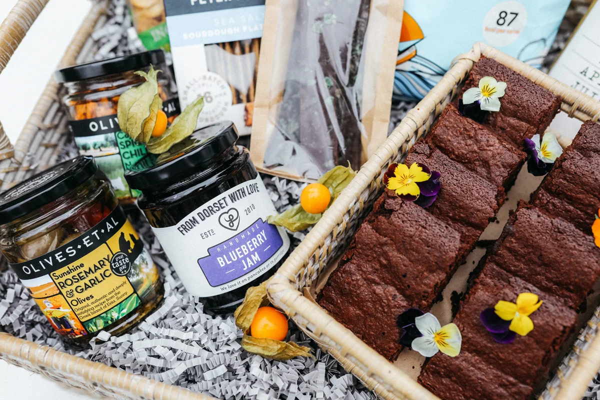 dairy free food items in hamper