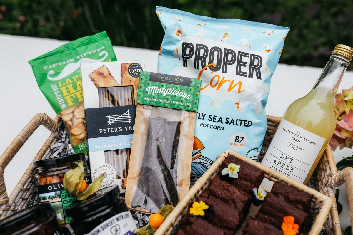 dairy free food items in hamper